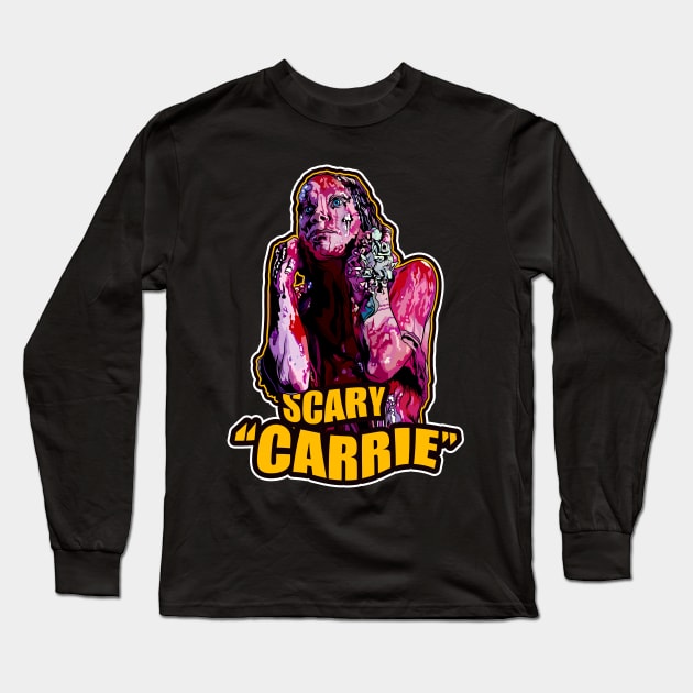 Scary Carrie Long Sleeve T-Shirt by pentoolarts